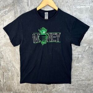 Black Organized Money Money‎ T-shirt embroidered men's size medium
